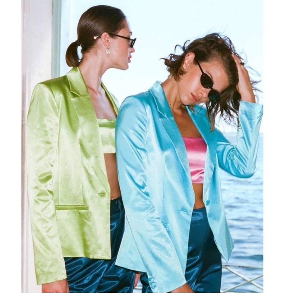 NWT Staud Satin Coral Blazer